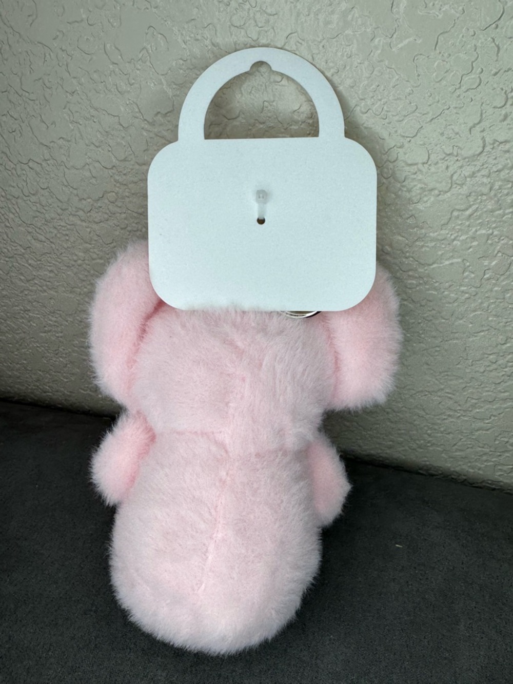 Natasha Pink Elephant Bag Charm Keychain NWT Rhinestone Ears Fuzzy Purse Charm - Picture 3 of 5